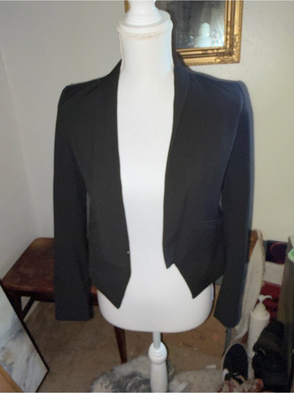 Ann Taylor Black Cropped Open Blazer